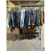 Image 1 : RACK OF ASSORTED CLOTHING INCLUDING; BUTTON DOWN LONG SLEEVE SHIRTS, JEAN JACKET & PANTS (RACK