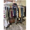 Image 1 : RACK OF ASSORTED CLOTHING INCLUDING; VESTS, JACKETS, PANTS & MORE (RACK INCLUDED)