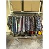 Image 1 : RACK OF ASSORTED CLOTHING INCLUDING; POLO SHIRTS, DRESS SHIRTS, SWEATERS & MORE (RACK INCLUDED)