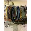 Image 1 : RACK OF ASSORTED CLOTHING INCLUDING'; JACKETS, VESTS & JEANS (RACK INCLUDED)