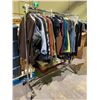 Image 2 : RACK OF ASSORTED CLOTHING INCLUDING; BELTS, JACKETS, VESTS & MORE (RACK INCLUDED)