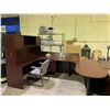 Image 1 : 4-PC 2 DRAWER OFFICE DESK WITH HUTCH & SLED CHAIR