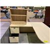 Image 2 : 2-PC 2 DRAWER OFFICE DESK WITH 2 TIER SHELVING UNIT