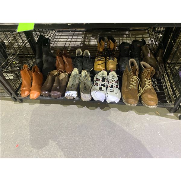 SHELF LOT OF ASSORTED SHOES