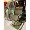Image 2 : OVAL SHAPED LEAD GLASS WINDOW DOUBLE PANED  AND OUTDOOR SWIVEL CHAIR