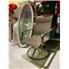 Image 2 : OVAL SHAPED LEAD GLASS WINDOW DOUBLE PANED  AND OUTDOOR SWIVEL CHAIR