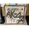 Image 3 : ASSORTED ART, ALASKA AK 47 SIGN AND CORKBOARD