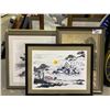 Image 2 : LOT OF ASSORTED ART & CLOCK INCLUDING; FRAMED MOUNTAINS, SIGNS, FRAMED POLAR BEAR & MORE