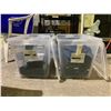 Image 1 : 2 BINS OF ASSORTED STORM HOODS & JACKET SLEEVES