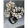 Image 1 : LARGE ROSE QUARTZ TREE ON AMETHYST BASE RETAIL $3200 APPROX 15"