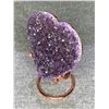 Image 3 : AMETHYST HEART ON ROSE GOLD STAND APPROX 4.5" RETAIL $1200