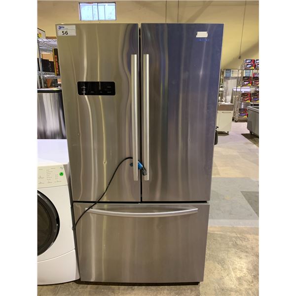 HISENSE STAINLESS STEEL FRENCH DOOR REFRIGERATOR WITH ROLL OUT FREEZER