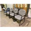 Image 2 : 4 FABRIC OFFICE CHAIRS 3 GREY AND 1 BLUE