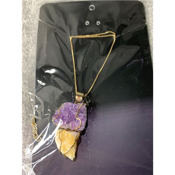 AMETHYST/ CITRINE NECKLACE RETAIL $389.88