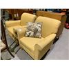Image 1 : 2 YELLOW CHAIRS WITH THROW CUSHIONS