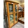Image 2 : OAK BEVELED GLASS CHINA CABINET WITH KEY