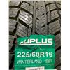 Image 2 : *NEW* SET OF 4 AUPLUS WINTERLAND 225/60R16 98T TIRES **$6.50/TIRE ECO-LEVY WILL BE CHARGED**