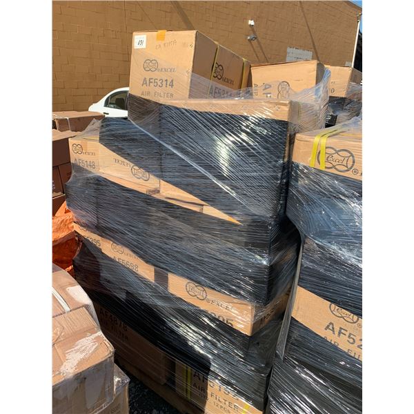 PALLET OF ASSORTED EXCEL AIR FILTERS (12 PER BOX, APPROX 30 BOXES)