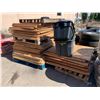 Image 1 : 2 PALLETS OF ASSORTED SIZE PALLET RACKING SHELVES & 3 TOTES