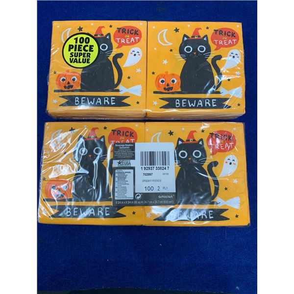 Spooky Friends Beverage Napkins (4 x 100pcs)