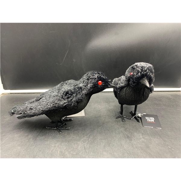 Silver Crow Halloween Decor (2ct)