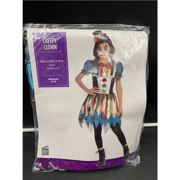 Creepy Clown Kids 2pc Costume (size 8-10)