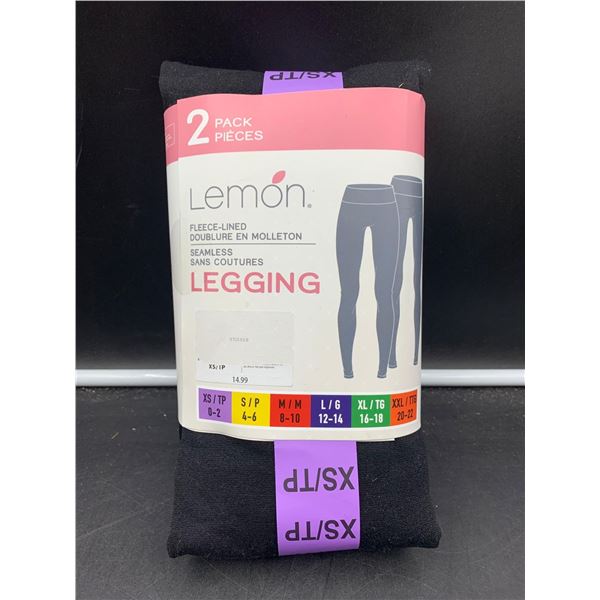 Lemon Fleece-Lined Seamless Leggings (XS) 2pk