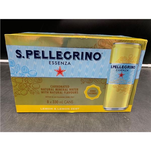 S.Pellegrino Lemon & Lemon Zest Carbonated Natural Mineral Water (8 x 330ml)