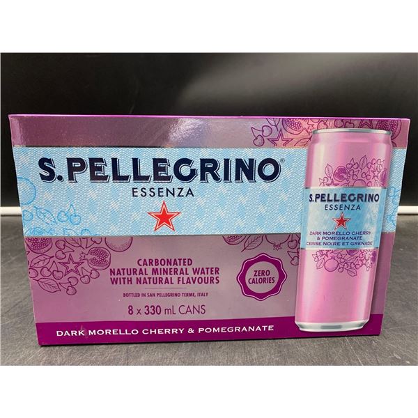 S.Pellegrino Dark Morello Cherry & Pomegranate Carbonated Natural Mineral Water (8 x 330ml)