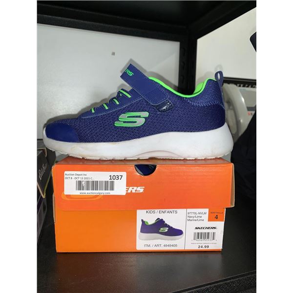 Sketchers Kids Navy / Lime Size 4 Runners