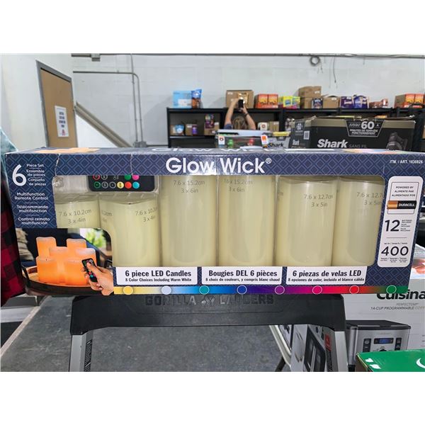 Glow Wick 6 Pc Set Multifunction Remote Control LED Candles