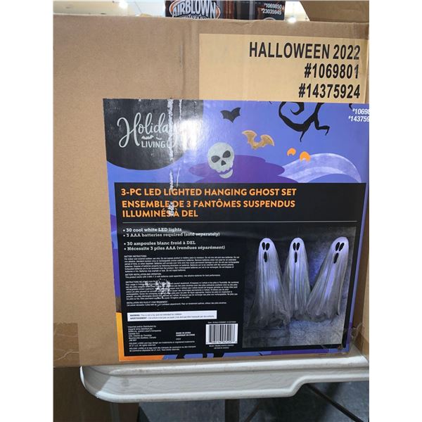Holiday Living 3-Pc LED Lighted Hanging Ghost Set