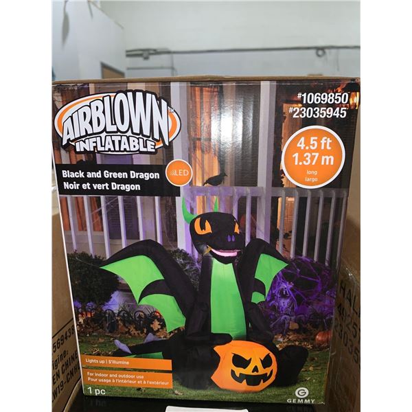 Airblown Inflatable Black & Green Dragon 4.5ft
