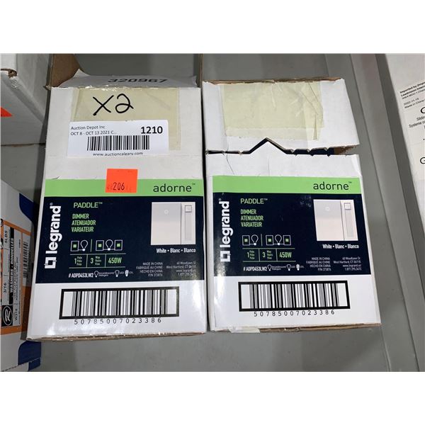 Legrand Adorne White Paddle Dimmer x 2 Packages