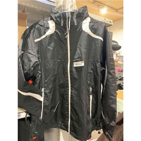 Mens Light Outer Jacket Black Zip up Sz Med