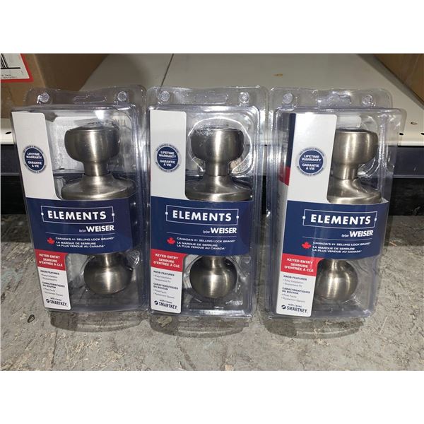 Lot of 3 Elements Smartkey Keyed Entry Handles