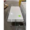 Image 2 : 47"Lx24"Wx31"T Silver + White Rolling / Folding Display Table