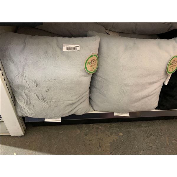 Signature Lot of 2 NEW Plush Gray Accent Pillows