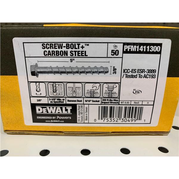 Dewalt Carbon Steel Screw-Bolt+ 5" - 50 Pc