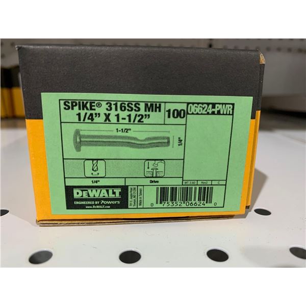 DeWalt Spike 316SS 1/4x1-1/2" 100 Pc