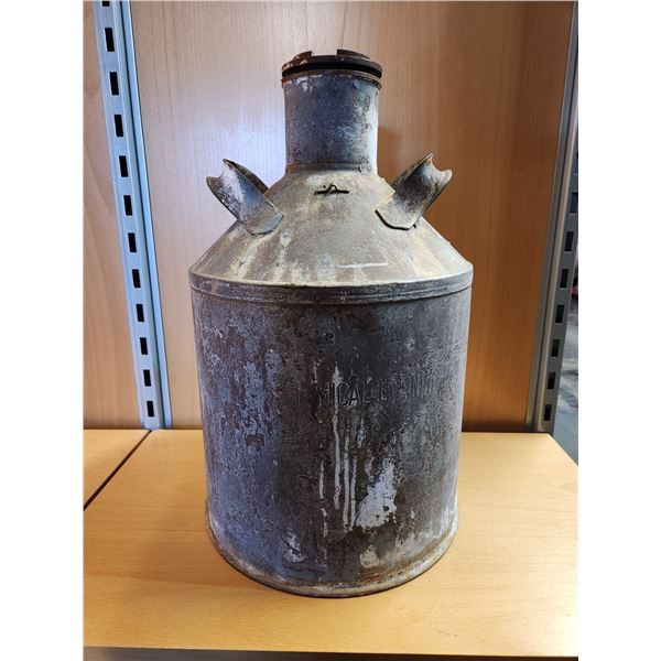 Antique Military Chemical Training Galvanized Jug