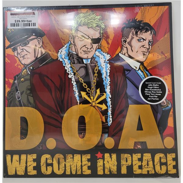 Sealed D.O.A. We Come in Peace Vinyl Record