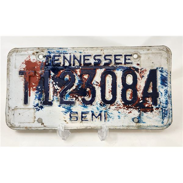 Early Tennessee Semi License Plate