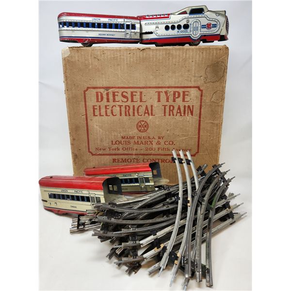 Antique Marx Tin Electric Diesel Train Set