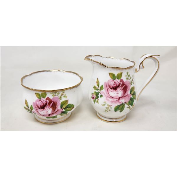 Royal Albert American Beauty Creamer and Sugar