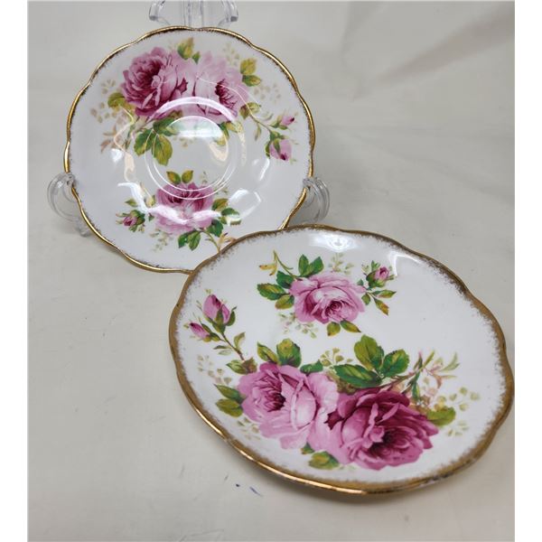 Royal Albert American Beauty 2 Tea Cup Saucers