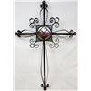 Image 1 : Vintage Stained Glass and Wrought Iron Cross