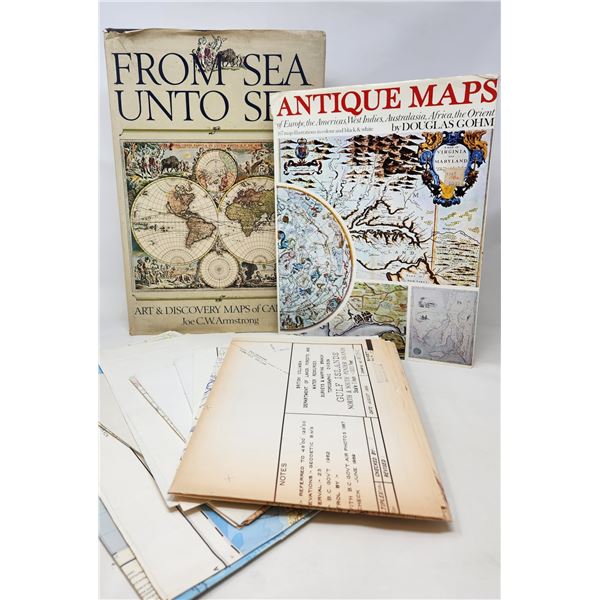 Books and Vintage Map Lot