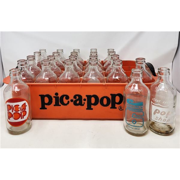 Vintage Pic-a Pop Case full of bottles