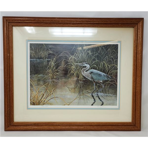 Signed and Numbered Print "Heron" by C.S.Y. Chav 1376/2950